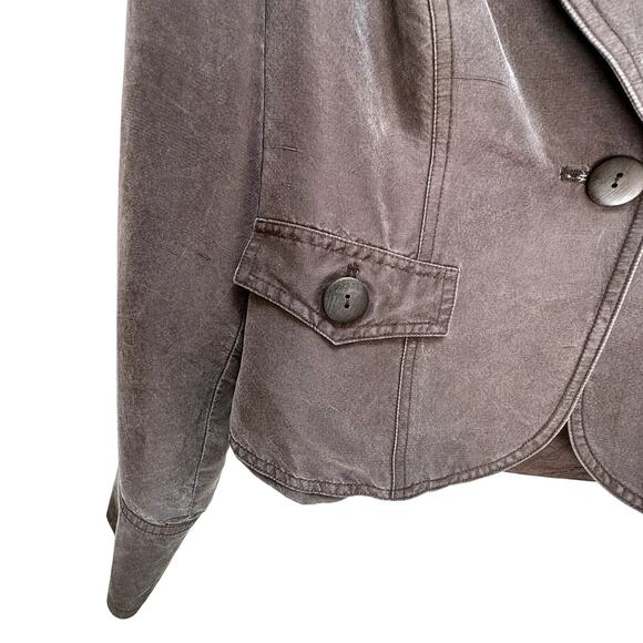 Adrianna Papell 100% Silk Collared Short Jacket Y2K Boxy Jacket Size 10 - Picture 2 of 4